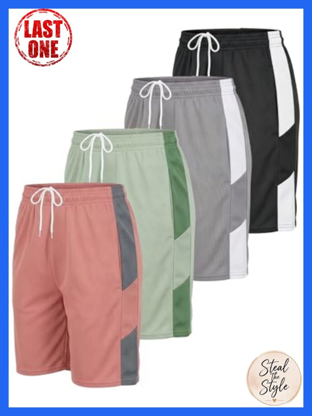 4 Pack Women's Mesh Bermuda Athletic Running Shorts w/ Pockets 7" Inseam
